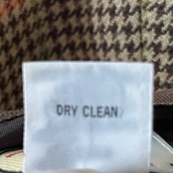 VTG Talbots Skirt 6 Petite Plaid Wool Flare Hem Houndstooth Academia Lined Brown - Picture 9 of 9